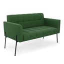 Ver imagem 3 de Sofá Namoradeira e Poltrona Pé de Ferro Preto para Sala Elisa Suede D03 - D'Rossi Verde