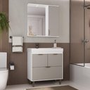 Ver imagem 3 de Gabinete de Banheiro com Pia e Espelheira c/LED 80cm 4 Portas Multimóveis CR10162 Branco/Fumê