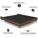 Ver mais imagens de Cabeceira Queen Nilo 160cm com Cama Pés Madeira Suném P05 Couríssimo Marrom Bouclê Cru - Lyam Decor