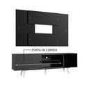 Ver imagem 5 de Rack Madesa Dubai com Pés e Painel para TV até 58 Polegadas Preto/Preto 8N77 Cor:Preto/Preto/Branco
