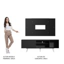 Ver imagem 6 de Rack Madesa Dubai com Pés e Painel para TV até 58 Polegadas Preto/Preto 8N77 Cor:Preto/Preto/Branco