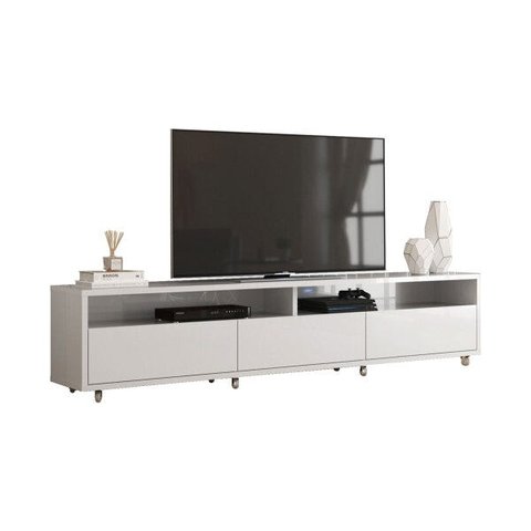 Rack Bancada para TV Aspen 180cm Branco - Móveisaqui