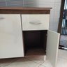 Balcão Buffet 120cm Gabinete Cozinha Com Tampo Off-White Marrom - 3