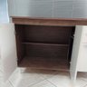 Balcão Buffet 120cm Gabinete Cozinha Com Tampo Off-White Marrom - 2