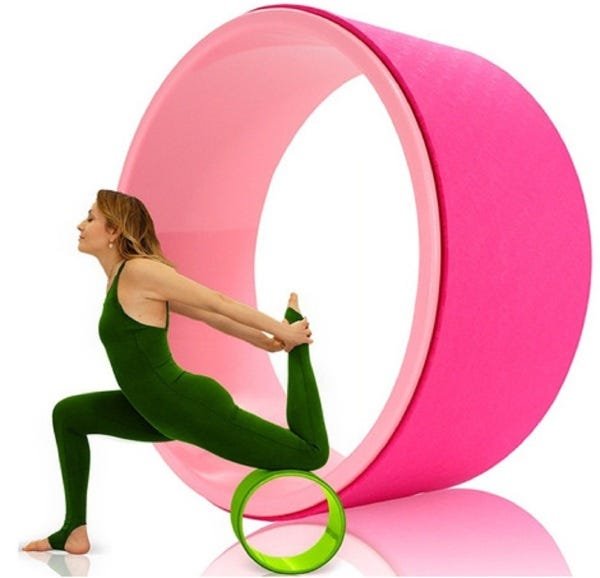 Roda Yoga Anel Magico Pilates Wheel Circulo Treino Crossfit Preto Rosa