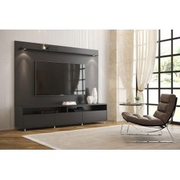 Rack com Painel Aspen 220cm Preto - Móveisaqui - 2