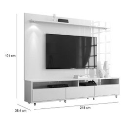Rack com Painel Aspen 220cm Preto - Móveisaqui - 6