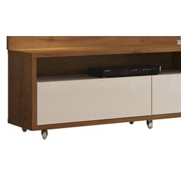 Rack com Painel Aspen 180cm Madeiro Canela com Off White - Móveisaqui - 5 Rack com Painel Aspen 180cm Madeiro Canela com Off White - Móveisaqui - 5