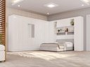 Ver imagem 1 de Guarda-Roupa Casal Modulado Canto com Espelho 13 Portas 4 Gavetas Multimóveis Branco