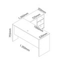 Ver imagem 4 de Escrivaninha De Canto home office Com 2 Gavetas de corrediças telescópicas para Escritório, Quarto,