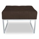 Ver imagem 4 de Puff Lisa Suede Marrom Base Metálica Industrial Prata