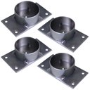 Ver imagem 1 de Kit 4 Chapinhas Chapa Reta com Tubo Fixação Pés Palito Rosca 5/16 Zincada G59 Gran Belo Puff Aparado
