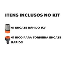 Engate Rápido Para Mangueira De 1/2" Polegada + Bico Para Torneira Engate Rápido | Tramontina - 2
