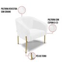 Ver imagem 5 de Cadeira Sala de Jantar Pé Ferro Dourado Kit 2 Stella Sintético Pu D03 - D'rossi Cor Branco