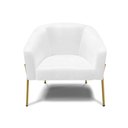 Ver imagem 2 de Cadeira Sala de Jantar Pé Ferro Dourado Kit 2 Stella Sintético Pu D03 - D'Rossi Cor Branco