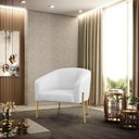 Ver imagem 6 de Cadeira Sala de Jantar Pé Ferro Dourado Kit 2 Stella Sintético Pu D03 - D'rossi Cor Branco