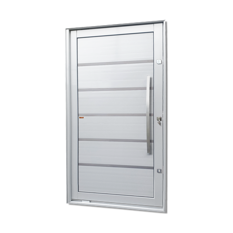 Porta Pivotante Alumínio Lambril Premium c/Pux.Dir. Elite Branco 240x150 Brimak