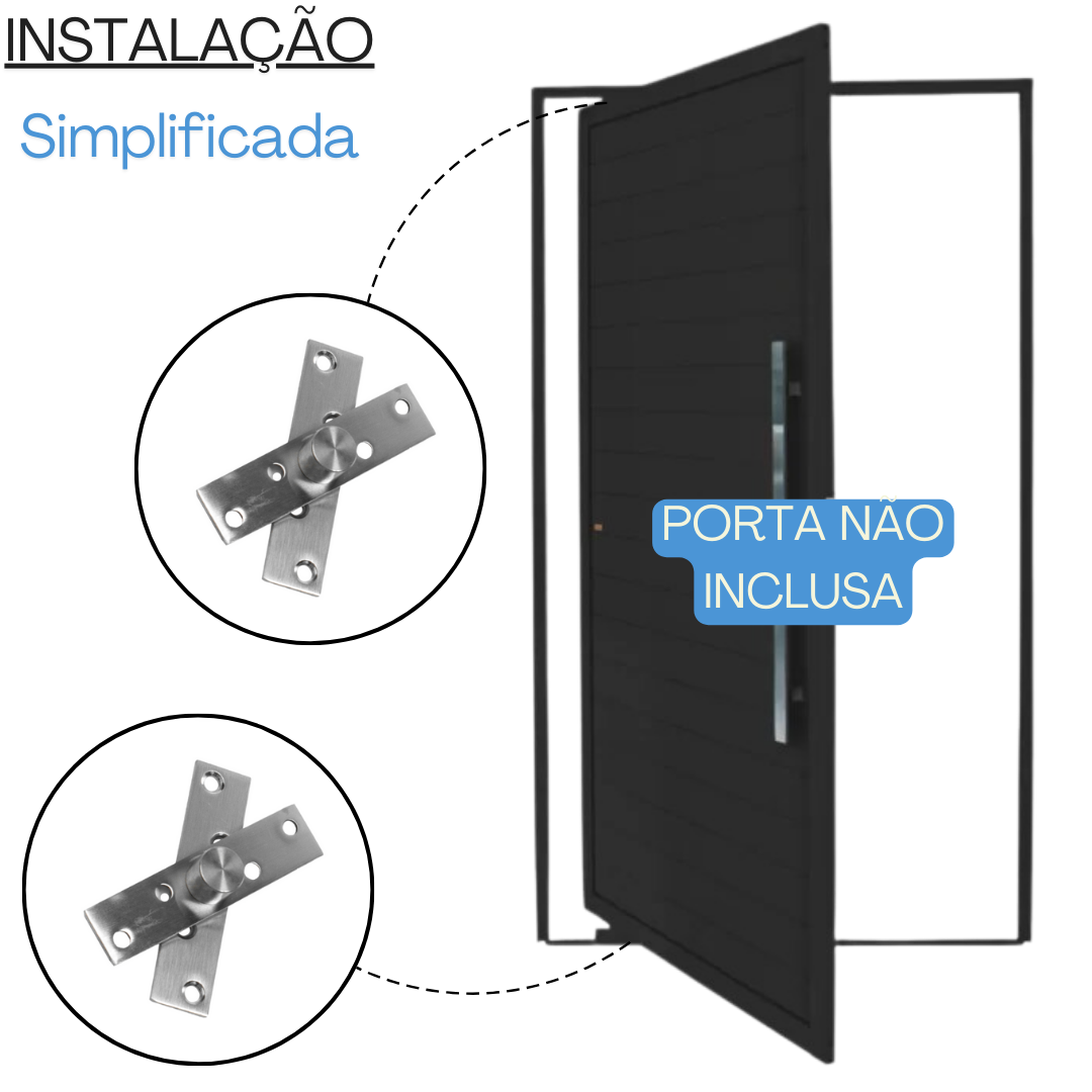 Kit C/ 4 Dobradiças Pivotante Inox - 2