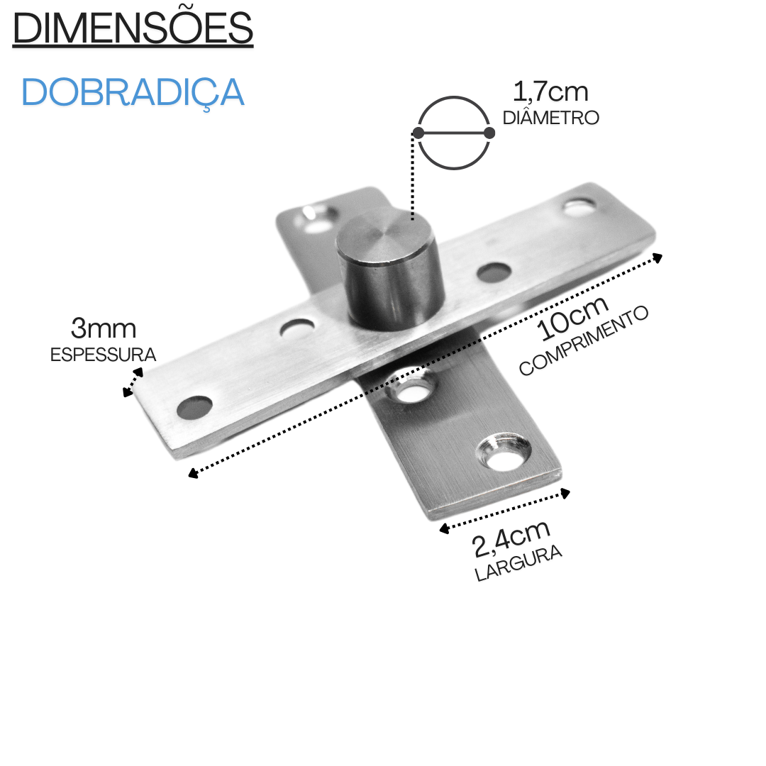 Kit C/ 4 Dobradiças Pivotante Inox - 5