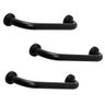 Barra de Apoio Inox 60cm Alça Preta Kit 3 Unidades Idoso Box - 1