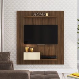 Painel Pa01 para TV até 48 Polegadas 1 Porta Crm Off White/Madeirado - 2