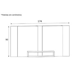 Painel Pa02 para TV até 60 Polegadas Crm Off White/Madeirado - 6