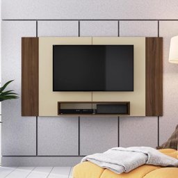Painel Pa02 para TV até 60 Polegadas Crm Off White/Madeirado - 3