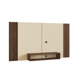 Painel Pa02 para TV até 60 Polegadas Crm Off White/Madeirado - 1