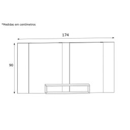 Painel Pa02 para TV até 60 Polegadas Crm Preto/Madeirado - 6