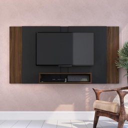 Painel Pa02 para TV até 60 Polegadas Crm Preto/Madeirado - 4