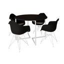 Ver imagem 6 de Mesa Industrial Jantar Redonda Preta 110Cm Base V Com 4 Poltronas Daw Pretas Ferro Bran Preto