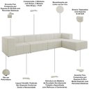Ver imagem 3 de Sofá 4 Lugares para Sala Living Modular com Puff 352cm Lancaster F04 Linho Cru - Lyam Decor