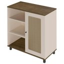 Ver imagem 1 de Buffet Aparador 1 Porta 80 Cm 4520 Pinho Off White Arly