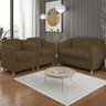 Kit 2 Poltronas Decorativas Tilla + Namoradeira Sala De Estar Cor:Marrom - 1