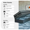 Ver imagem 5 de Cama Box Baú Solteiro Couro Preto + Colchão Paris Preto Couro Preto/preto
