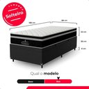Ver imagem 6 de Cama Box Baú Solteiro Couro Preto + Colchão Paris Preto Couro Preto/preto