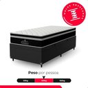 Ver imagem 7 de Cama Box Baú Solteiro Couro Preto + Colchão Paris Preto Couro Preto/preto