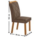 Ver imagem 4 de Conjunto Mesa de Jantar 90cm com 4 Cadeiras Estofadas Multimóveis Crrft-CON048 Madeirado/Cappuccino