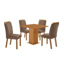 Ver imagem 2 de Conjunto Mesa de Jantar 90cm com 4 Cadeiras Estofadas Multimóveis Crrft-CON048 Madeirado/Cappuccino