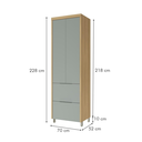 Ver imagem 4 de Paneleiro de Cozinha Marquesa 2 Portas 2 Gavetas 100% MDF Nature/Verde - Nesher