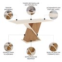 Ver imagem 3 de Mesa de Jantar 6 Lugares 160cm Valena Nature/off H02 - Mpozenato