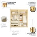 Ver imagem 6 de Guarda-roupa Casal 2 Portas Reflecta com Pés e Led 100% Mdf Platinum