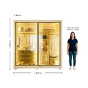 Ver imagem 3 de Guarda-Roupa Casal 2 Portas Reflecta com Pés e LED 100% MDF Platinum Bege/Off White