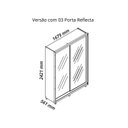 Ver imagem 5 de Guarda-Roupa Casal 2 Portas Reflecta com Pés e LED 100% MDF Platinum Bege/Off White