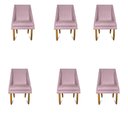 Ver imagem 1 de Kit 06 Cadeiras Para Sala De Jantar Ana Pés Palito Suede Rosa Bebê - D'Classe Decor