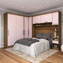 Ver imagem 1 de Guarda Roupa Modulado Casal 1,38 M Porta Correr Canto Paris Luciane M07:rosa
