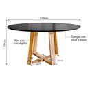 Ver imagem 3 de Mesa Jantar Eames Eiffel Redonda 110cm Lívia Base Madeira Maciça - Preta