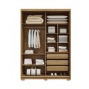 Ver imagem 2 de Guarda-roupa Casal Cairo 2 Portas de Correr 3 Gavetas 100% Mdf Flex Nature/fendi - Pnr Móveis