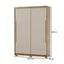 Ver imagem 4 de Guarda-roupa Casal Cairo 2 Portas de Correr 3 Gavetas 100% Mdf Flex Nature/fendi - Pnr Móveis