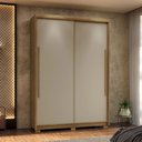 Ver imagem 1 de Guarda-roupa Casal Cairo 2 Portas de Correr 3 Gavetas 100% Mdf Flex Nature/fendi - Pnr Móveis